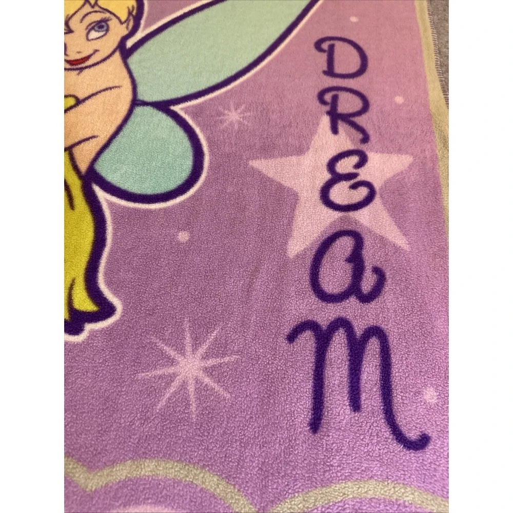 Disney Fairies Tinker Bell Purple Lavender Dream Throw‎ Blanket Fleece